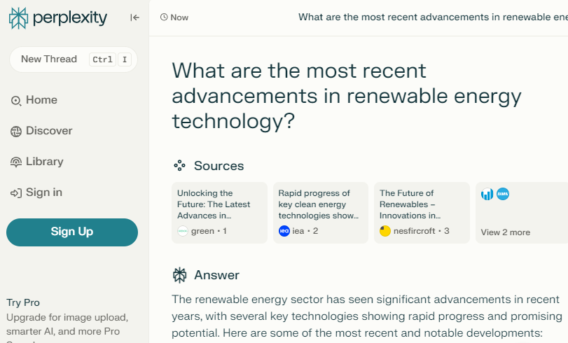 Perplexity AI-powered research tool