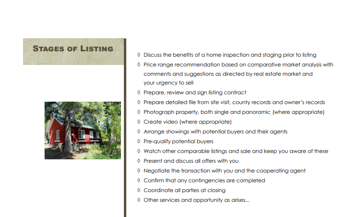 A detailed timeline provided in a real estate listing presentation.